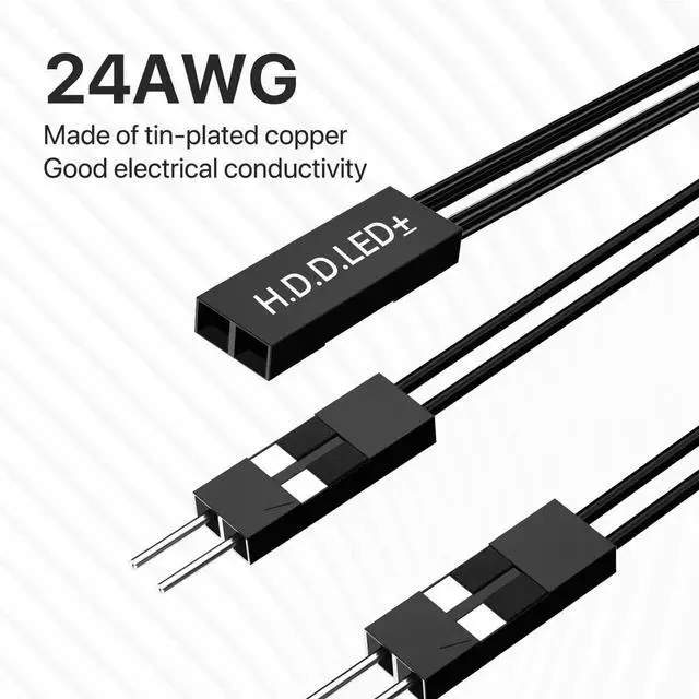 Alt view image 3 of 7 - 2.54mm 2Pin PC Power Reset HDD LED Splitter Cable 1 Female to 2 Male Adapter