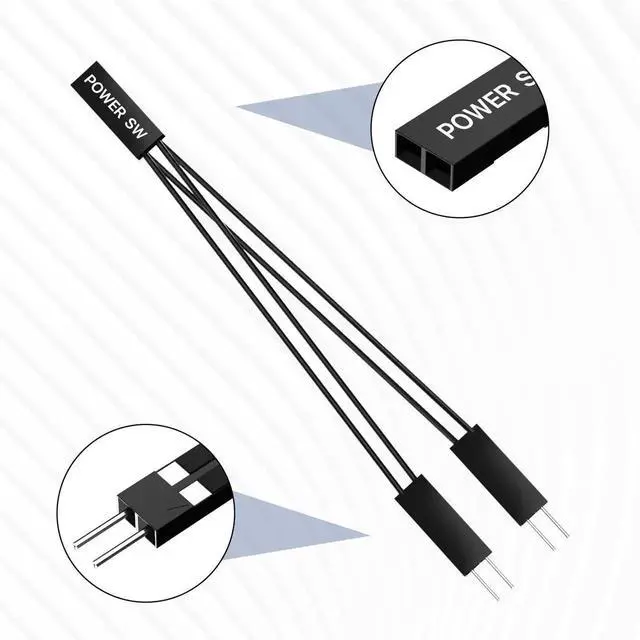 Alt view image 6 of 7 - 2.54mm 2Pin PC Power Reset HDD LED Splitter Cable 1 Female to 2 Male Adapter
