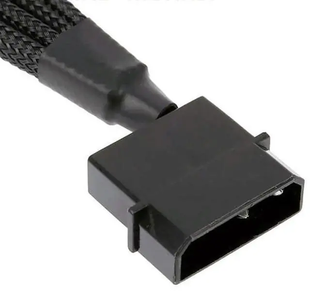 Alt view image 3 of 4 - 2 Pack Braided 4 Pin Molex to 4 Ports 3/4 Pin Fan Splitter Cable 12V PC Cooling Fan Power Adapter