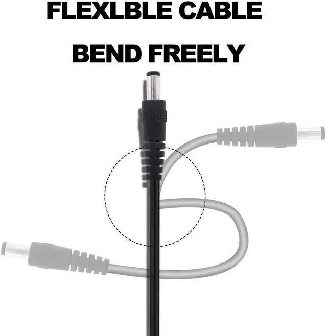 Alt view image 5 of 7 - 2Pcs 27cm DC 5.5x2.1mm Male Plug to 2 Pin Screw Terminal Block Power Extension Cable Solderless Wiring Cord for CCTV Router LED