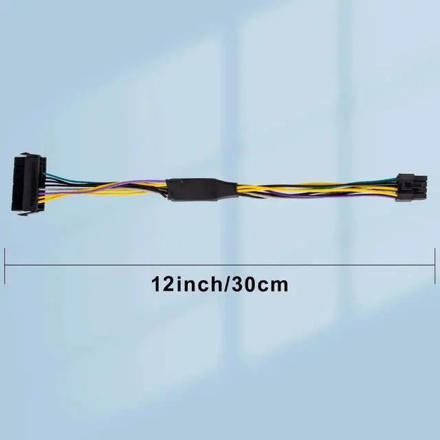 Alt view image 7 of 7 - 12 Inch 30cm 24Pin to 8Pin ATX PSU Power Adapter Cable Compatible with Dell Optiplex 3020 7020 9020 Precision T1700