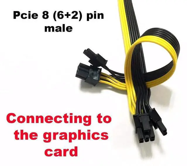 Alt view image 3 of 5 - 25+10 Inch PCI-e 8Pin Male to Dual 6+2 8Pin Male GPU Power Splitter Cable Only for EVGA Modular PSU
