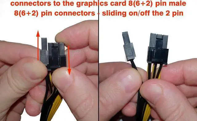 Alt view image 2 of 5 - 25+10 Inch PCI-e 8Pin Male to Dual 6+2 8Pin Male GPU Power Splitter Cable Only for EVGA Modular PSU