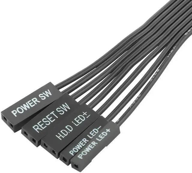 Alt view image 3 of 7 - 30cm PC Power Button Extension Cable with Full Height PCIe Bracket, 9 Pin Front Panel Header Power Switch Adapter for Mid & Full Tower Cases