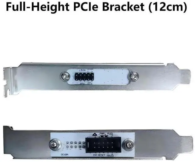 Alt view image 4 of 7 - 30cm PC Power Button Extension Cable with Full Height PCIe Bracket, 9 Pin Front Panel Header Power Switch Adapter for Mid & Full Tower Cases