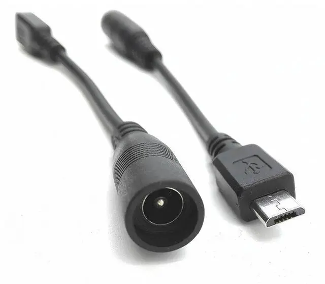 Main image of 2-Pack Micro USB V8 Male to DC 5.5x2.1mm Female Power Charging Adapter Cable