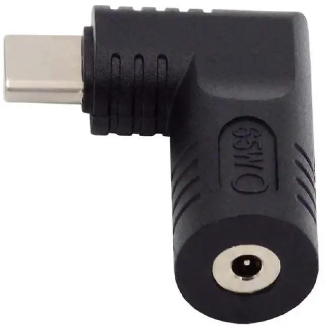 Main image of 90 Degree Angled DC 2.5x0.7mm Female to USB Type C Male Power Adapter Plug, 65W Fast Charging Converter for Laptop Phone
