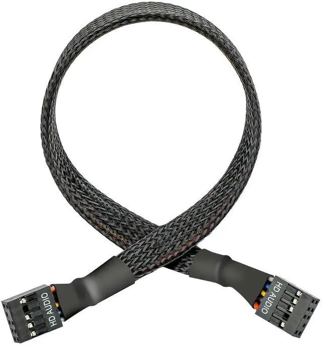 Alt view image 4 of 6 - 30cm 9 Pin Motherboard HD Audio Extension Cable, Female to Female Front Panel Audio Connector Cord