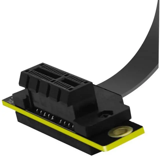 Alt view image 2 of 4 - 10CM High Speed PCIe 1X Angled Extension Riser Cable, PCI Express 1X Right Angle Adapter Cord