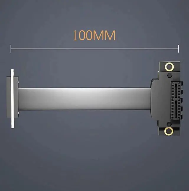 Alt view image 4 of 4 - 10CM High Speed PCIe 1X Angled Extension Riser Cable, PCI Express 1X Right Angle Adapter Cord