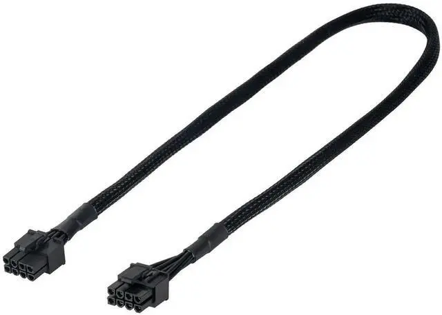 Main image of 65cm 18AWG Male to Male 8 Pin to 6+2 Pin PCIe GPU Power Cable, Black Modular Graphics Card Cord Compatible with EVGA G G2 G3 G5 G6 GA GM GT P2 P3 P5 P6 P+ T2 T3 PSU