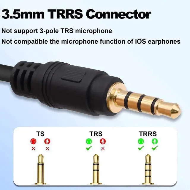 Alt view image 7 of 7 - 30cm 3.5mm TRRS 1 Male to 4 Female Audio Splitter Cable, 4 Way Stereo Headphone Mic Y Extension Cord 1/8 Inch for Phone Tablet MP3 Speaker