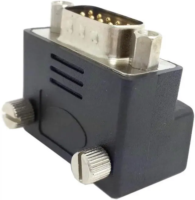 Alt view image 3 of 5 - 90 Degree Downward DB9 Male to Female Adapter, RS232 Serial Port Right Angle DB9 Pin Connector Coupler Converter