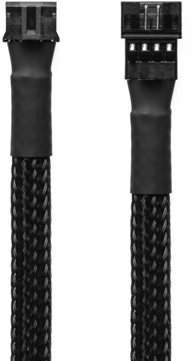 Main image of 12 Inch 30cm Black Sleeved Micro PH 4-Pin Extension Cable, 2.0mm Pitch Connector Cord for GPU Cooling Fan Computer Hardware