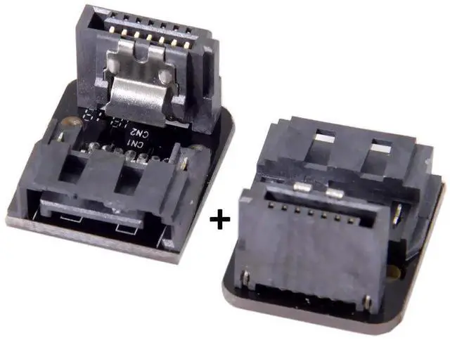 Alt view image 6 of 7 - 90 Degree Angled SATA 7Pin Female to Male Adapter, Right Angle SATA Connector for Desktop Motherboard SSD HDD