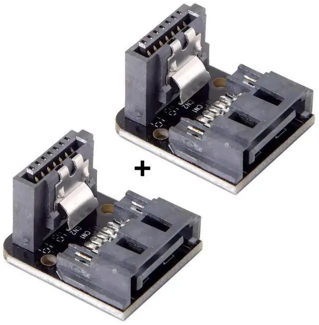 Alt view image 5 of 7 - 90 Degree Angled SATA 7Pin Female to Male Adapter, Right Angle SATA Connector for Desktop Motherboard SSD HDD