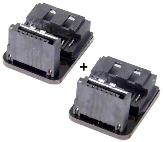 Alt view image 7 of 7 - 90 Degree Angled SATA 7Pin Female to Male Adapter, Right Angle SATA Connector for Desktop Motherboard SSD HDD
