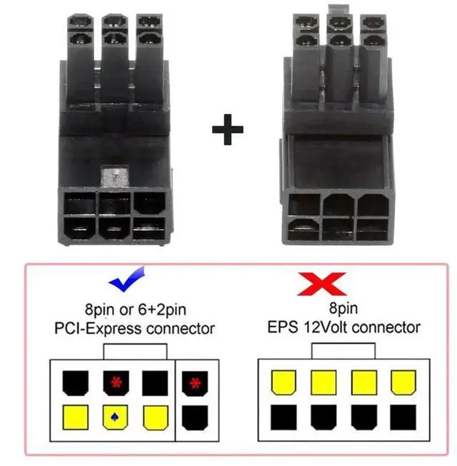 Alt view image 6 of 7 - 2Pcs Black 90 Degree Up & Down Angled ATX 6Pin Male to Female Power Adapter, GPU Graphics Card Power Header Connector