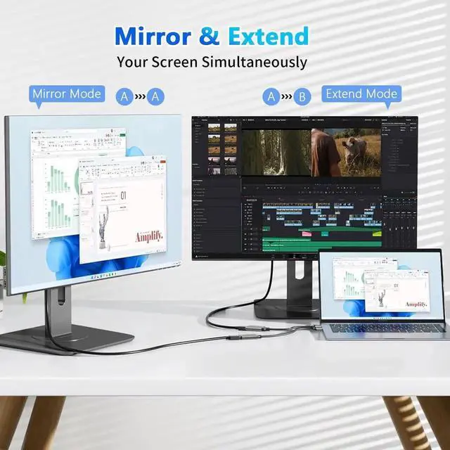 Alt view image 4 of 7 - 1080P USB 3.0 to HD Video Adapter Grey, Male to Female Multi-Display Converter Cable for Laptop Desktop PC TV Compatible Windows MacOS