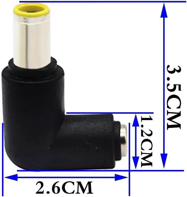 Alt view image 5 of 7 - 2 Pack 90 Degree DC 7.9x5.5mm Male to DC5.5x2.1mm Female Power Adapter, Right Angle DC Barrel Jack Charging Connector for 5V Tablet Devices