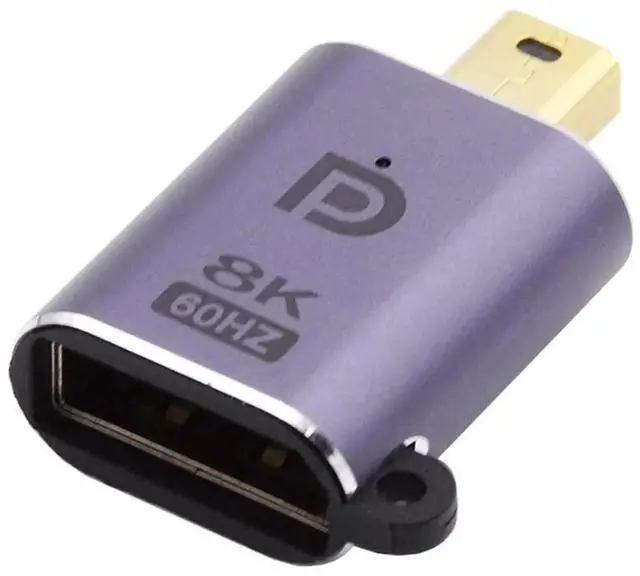 Alt view image 4 of 7 - 8K Mini DisplayPort 1.4 Male to DP Female Adapter, UHD 7680*4320 Ultra HD Converter Support 4K 144Hz 60Hz for Laptop PC Monitor