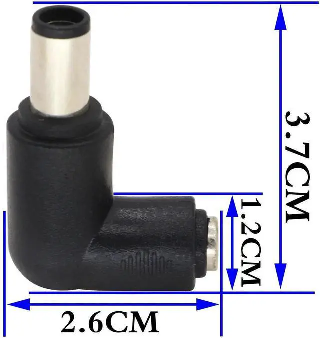 Alt view image 4 of 7 - 2 Pack 90 Degree DC7.4x5.0mm Male to DC5.5x2.1mm Female Power Adapter, Right Angle DC Barrel Charging Connector for 5V Tablet