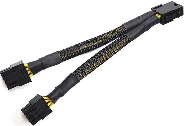 Main image of 9 Inch Sleeved ATX CPU 8 Pin Y Splitter Cable, EPS 12V 8Pin Female to Dual 4+4 Pin Male Motherboard Power Adapter (Not For GPU PCIe)