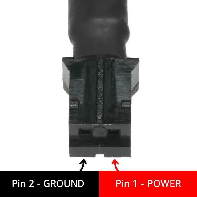 Alt view image 2 of 7 - 2-Pack 4 Inch Black Sleeved Micro 2-Pin Fan Adapter Cable, JST PH 2.0mm Header Converter for 3Pin 4Pin PC Cooling Fans