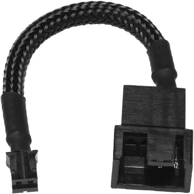 Alt view image 3 of 7 - 2-Pack 4 Inch Black Sleeved Micro 2-Pin Fan Adapter Cable, JST PH 2.0mm Header Converter for 3Pin 4Pin PC Cooling Fans