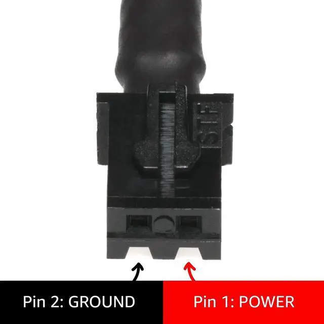 Alt view image 5 of 7 - 2-Pack 4 Inch Black Sleeved Mini 2-Pin Fan Adapter Cable, JST XH 2.5mm Header Converter for 3Pin 4Pin PC Cooling Fans