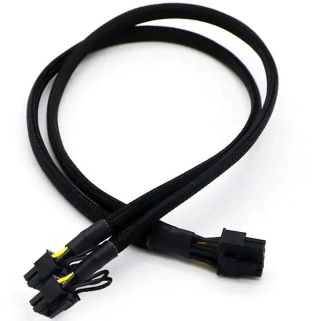 Main image of 17 Inch Sleeved 8Pin Male to Dual 6+2 Pin PCIe Power Splitter Cable, Exclusive for Dell T3600 T3610 T5600 T7600 T5810 T7810 Workstation