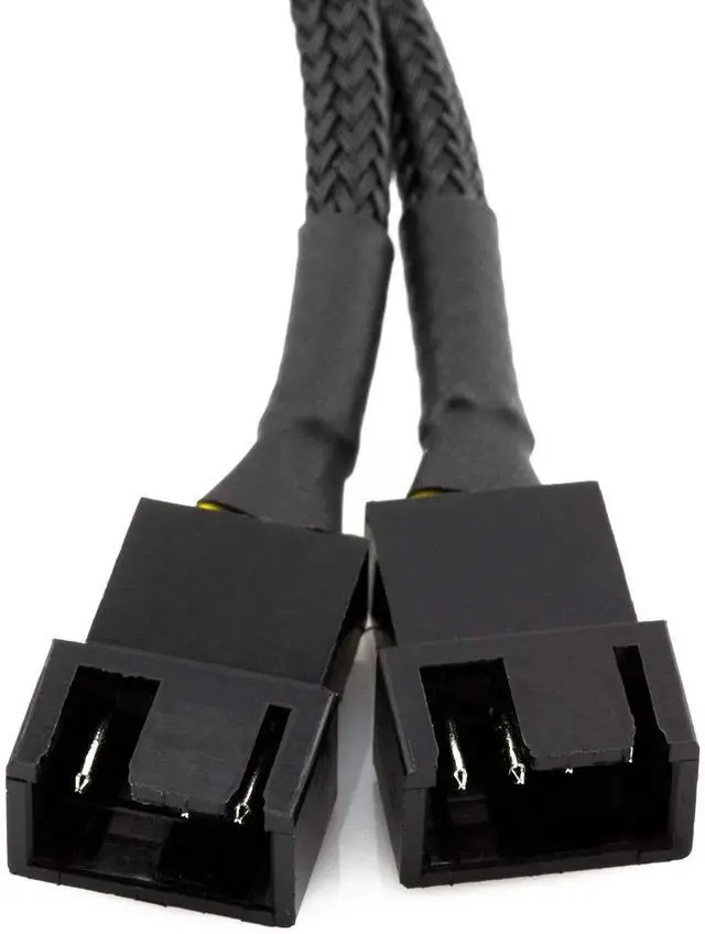Alt view image 3 of 6 - 6 Inch Black Sleeved Micro 4-Pin GPU Dual Fan Splitter Cable, 2.0mm PH PWM Graphics Card Fan Adapter for 3Pin 4Pin PC Fans