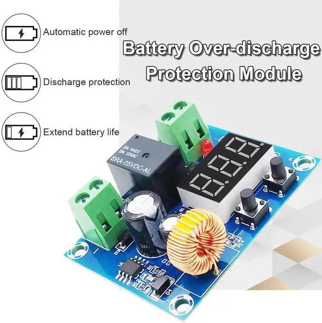 Alt view image 5 of 7 - 2PCS Digital Low Voltage Disconnect Module, DC 12V-36V Over Discharge Protector with LED Display, Battery Low Voltage Cutoff Protection Board for Lithium Lead Acid Battery