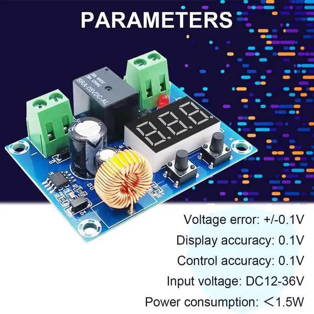 Alt view image 3 of 7 - 2PCS Digital Low Voltage Disconnect Module, DC 12V-36V Over Discharge Protector with LED Display, Battery Low Voltage Cutoff Protection Board for Lithium Lead Acid Battery