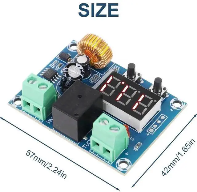 Alt view image 4 of 7 - 2PCS Digital Low Voltage Disconnect Module, DC 12V-36V Over Discharge Protector with LED Display, Battery Low Voltage Cutoff Protection Board for Lithium Lead Acid Battery
