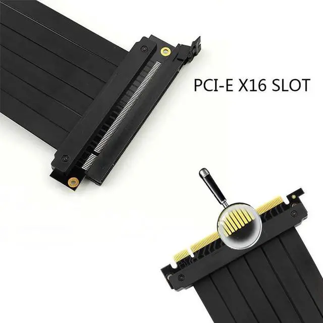 Alt view image 2 of 3 - 20cm 180 Degree PCI-E 4.0 High Speed Flexible Riser Cable, Full Speed GPU Extension Cord for Desktop PC
