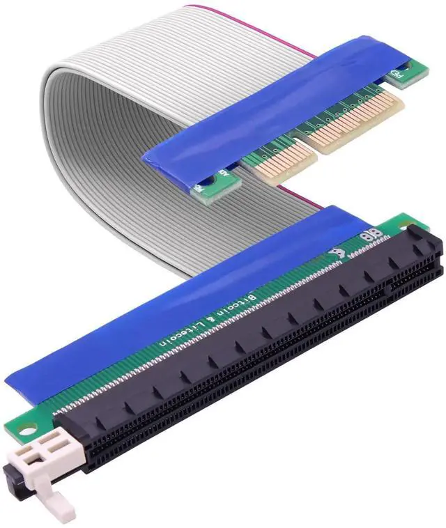 Main image of 19cm PCIe 4X to 16X Riser Cable Adapter, PCI Express 4X to 16X Extension Converter Cord for Graphics Card SSD RAID Card