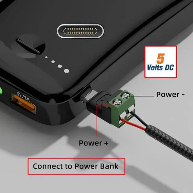 Alt view image 7 of 7 - 5Pcs Type-C Female OTG to 2Pin Terminal Adapter, Solderless USB-C DC 5V USB2.0 Fast Charge Connector for DIY Repair Wiring