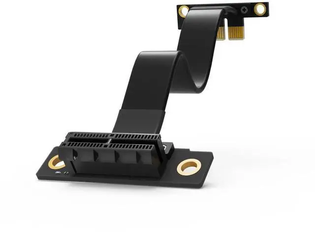 Main image of 10cm Dual 90 Degree Right Angle PCIe 3.0 X1 Extension Cable, High Speed PCI Express Gen3 X1 to X1 Riser Extender Cord
