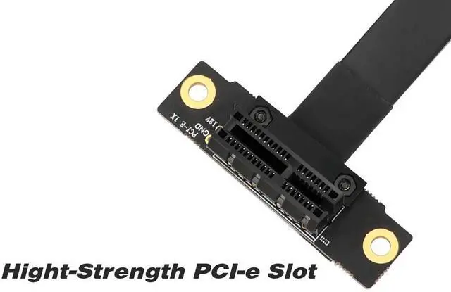 Alt view image 3 of 7 - 10cm Dual 90 Degree Right Angle PCIe 3.0 X1 Extension Cable, High Speed PCI Express Gen3 X1 to X1 Riser Extender Cord