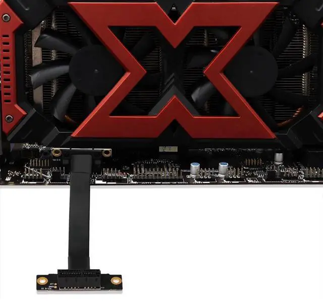 Alt view image 7 of 7 - 10cm Dual 90 Degree Right Angle PCIe 3.0 X1 Extension Cable, High Speed PCI Express Gen3 X1 to X1 Riser Extender Cord