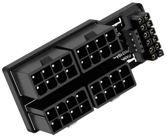 Alt view image 3 of 7 - 90 Degree Down Angled 16Pin 12VHPWR to 4×8Pin PCIe 5.0 Power Adapter, Modular GPU Power Connector for RTX 4080 5090Ti