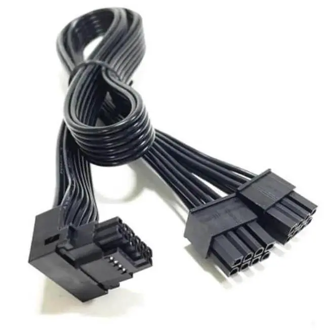 Alt view image 3 of 5 - Angled 12VHPWR PCIe 5.0 Power Cable, Dual 8Pin to 16Pin 12+4Pin 600W GPU Cord Only for Corsair Type A PSU Compatible with RTX 4090 4080 3090Ti 4070Ti