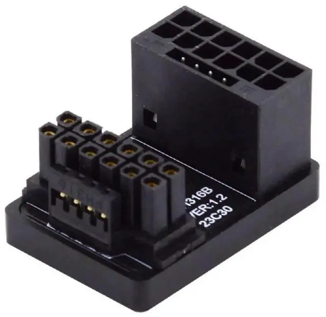 Alt view image 2 of 7 - Up Angled 360 Degree 12VHPWR 16Pin Male to Female Adapter, PCIe 5.0 GPU Power Connector for RTX 4080 5090Ti