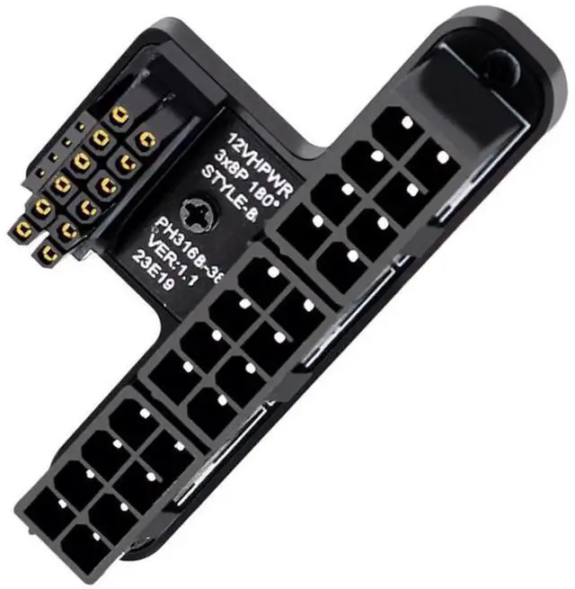 Main image of 90 Degree Up Angled 12VHPWR to 3×8Pin ATX Power Adapter, ATX3.0 PCIe5.0 GPU Connector for RTX 4080 5090Ti 12+4Pin Graphics Card