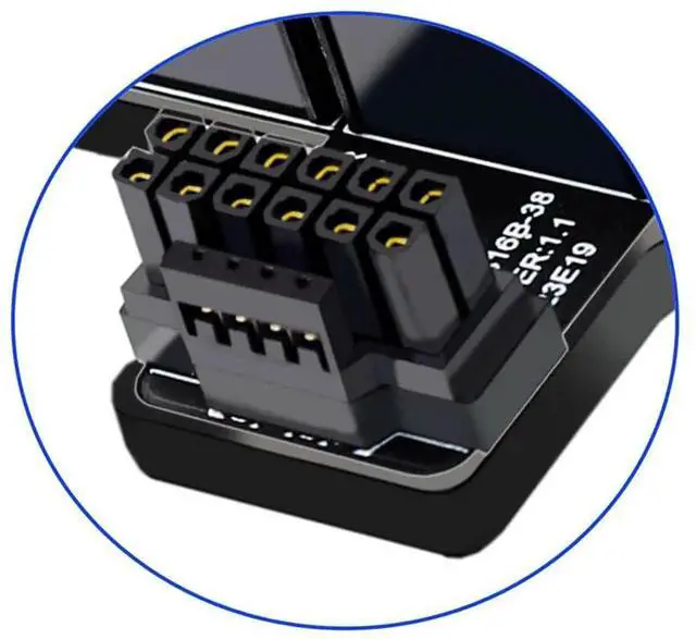 Alt view image 2 of 7 - 90 Degree Up Angled 12VHPWR to 3×8Pin ATX Power Adapter, ATX3.0 PCIe5.0 GPU Connector for RTX 4080 5090Ti 12+4Pin Graphics Card