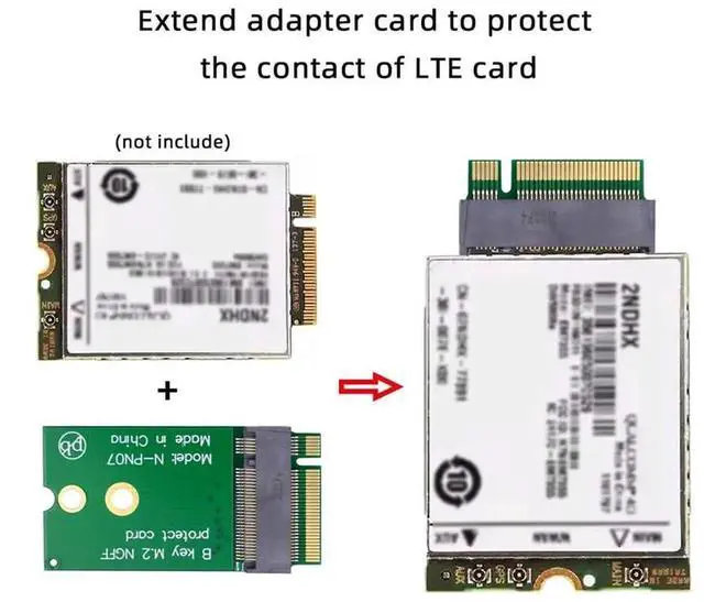 Alt view image 2 of 7 - B-Key 2230 to 2242 M.2 Extension Adapter, Male to Female SSD Wireless Card Spacing Converter