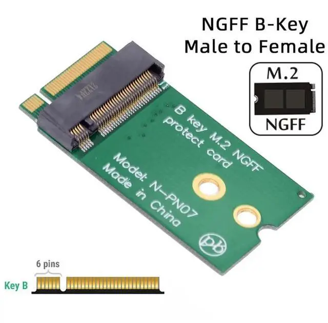 Alt view image 7 of 7 - B-Key 2230 to 2242 M.2 Extension Adapter, Male to Female SSD Wireless Card Spacing Converter