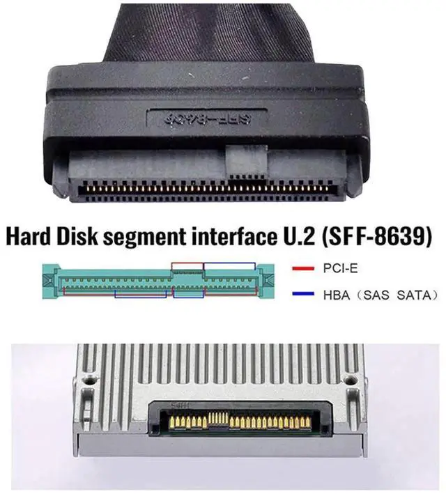 Alt view image 5 of 7 - U.2 SFF-8639 to SFF-8643 4i NVMe Cable, PCIe High Speed Data Cord Compatible with Intel 750 P3600 P3700 SSD