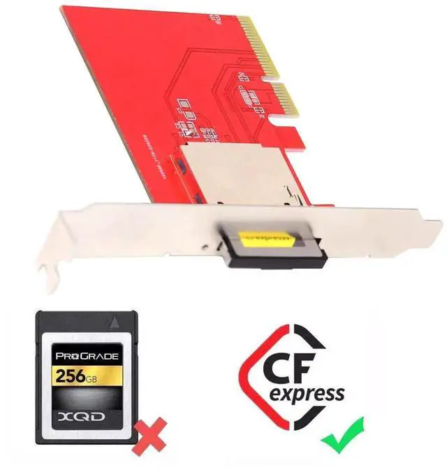 Alt view image 3 of 7 - PCIe 4.0 x4 to CFexpress Type-B Adapter Card, NGFF PCIe 4X Host to CFE Type-B Memory Card Expansion Socket for Canon R5 Nikon Z6 Z7 Camera